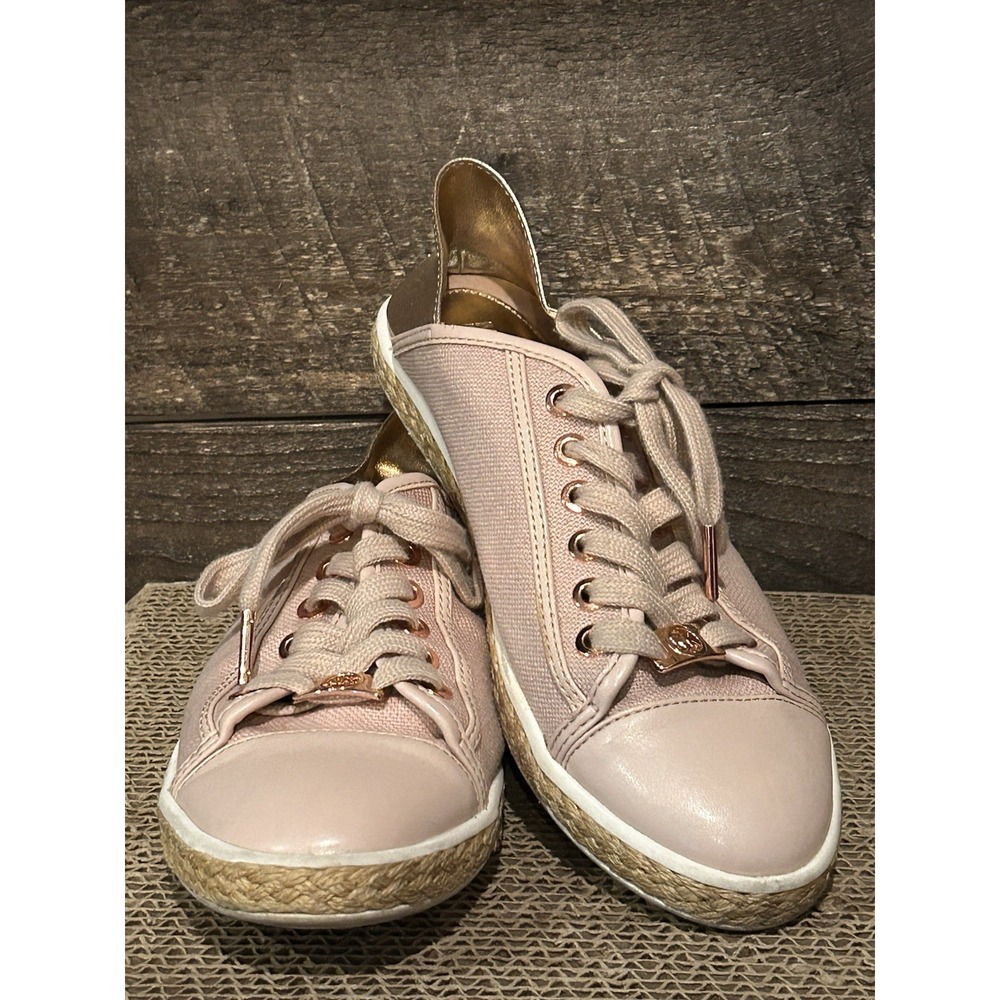 Michael Kors Woman's Kristy Slide Heel Cap Espadrille Sneakers Pink,‎ Size: 7M